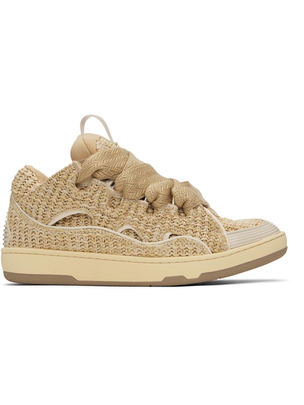 Beige Curb Raffia sneakers - 1