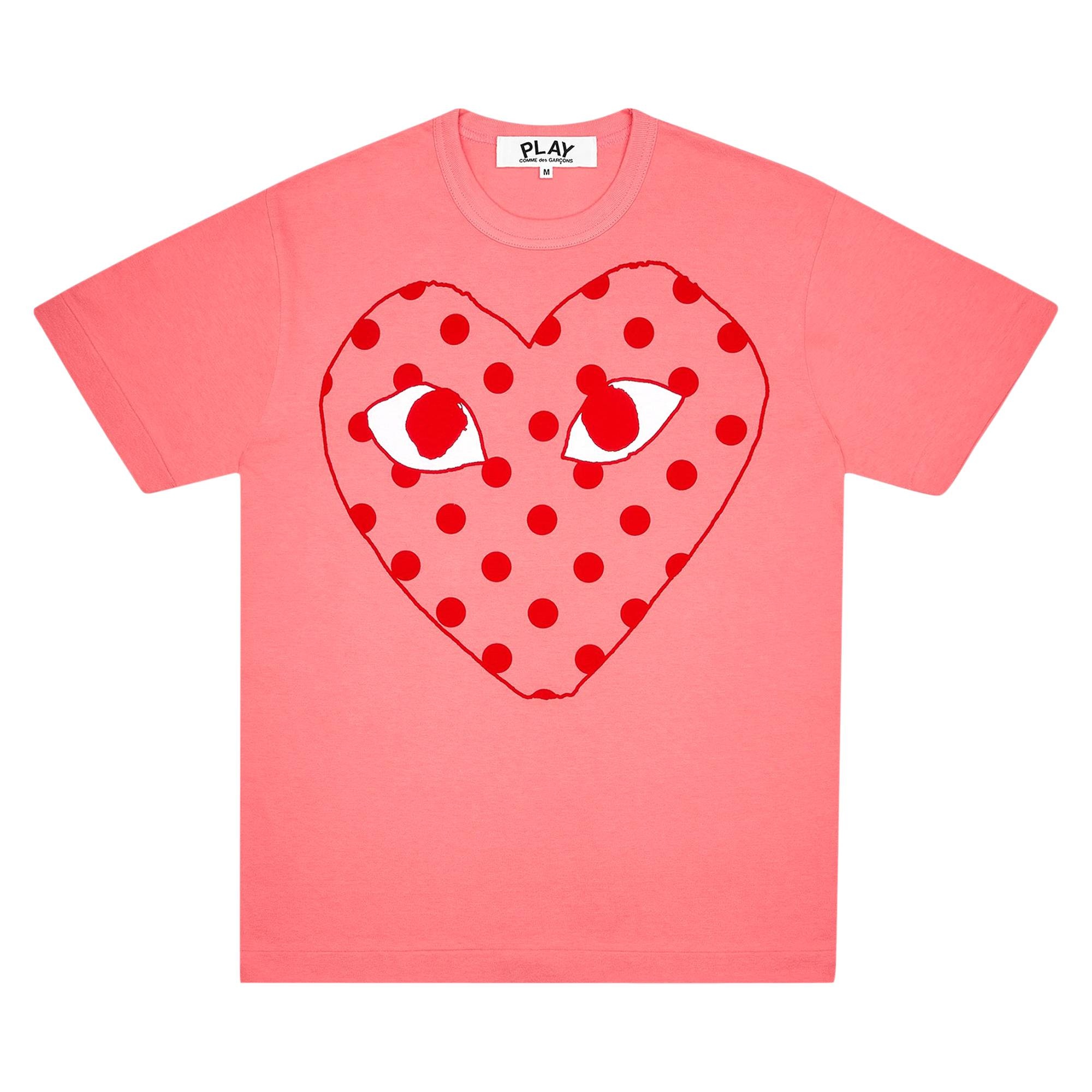 Comme des Garçons PLAY Pastelle Polka Dot Logo T-Shirt 'Pink' - 1
