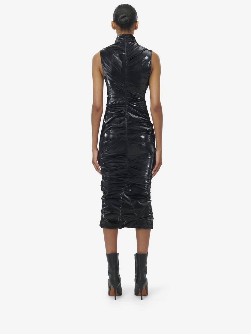 Laminated Stretch Jersey Evening Dress - 4