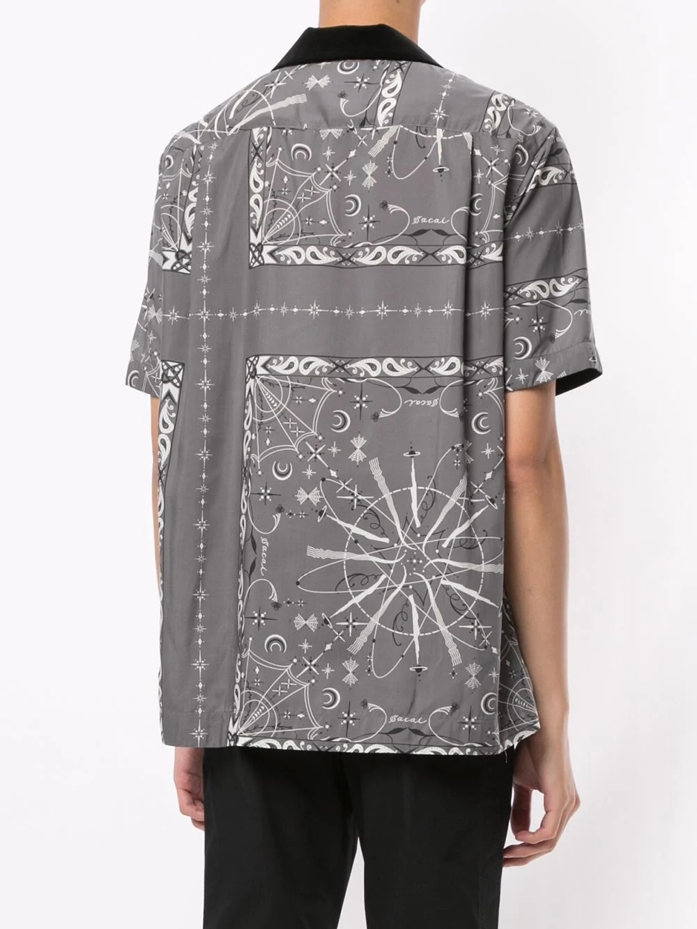 mixed-print short sleeved shirt  - 4