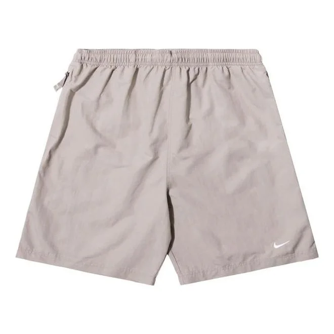 Men's Nike Swoosh Logo Embroidered Solid Color Loose Shorts Brown DM4400-245 - 1