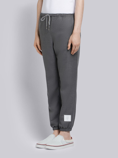 Thom Browne Medium Grey Super 120's Wool Twill Elastic Hem Track Trouser outlook