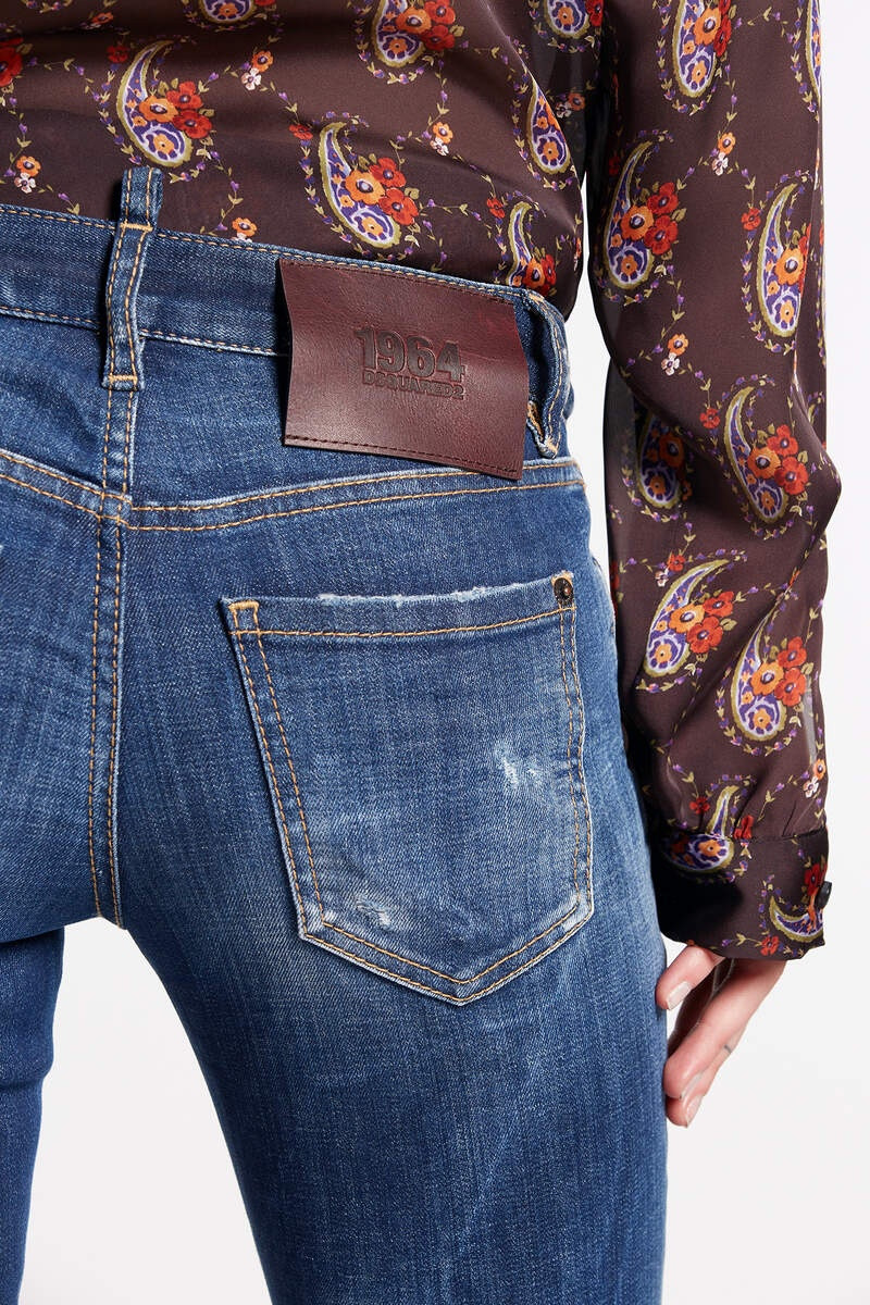 DARK RIPPED WASH MEDIUM WAIST FLARE JEAN 4