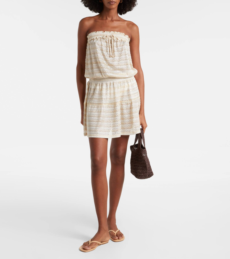 MELISSA ODABASH Isla off-shoulder lamé minidress outlook