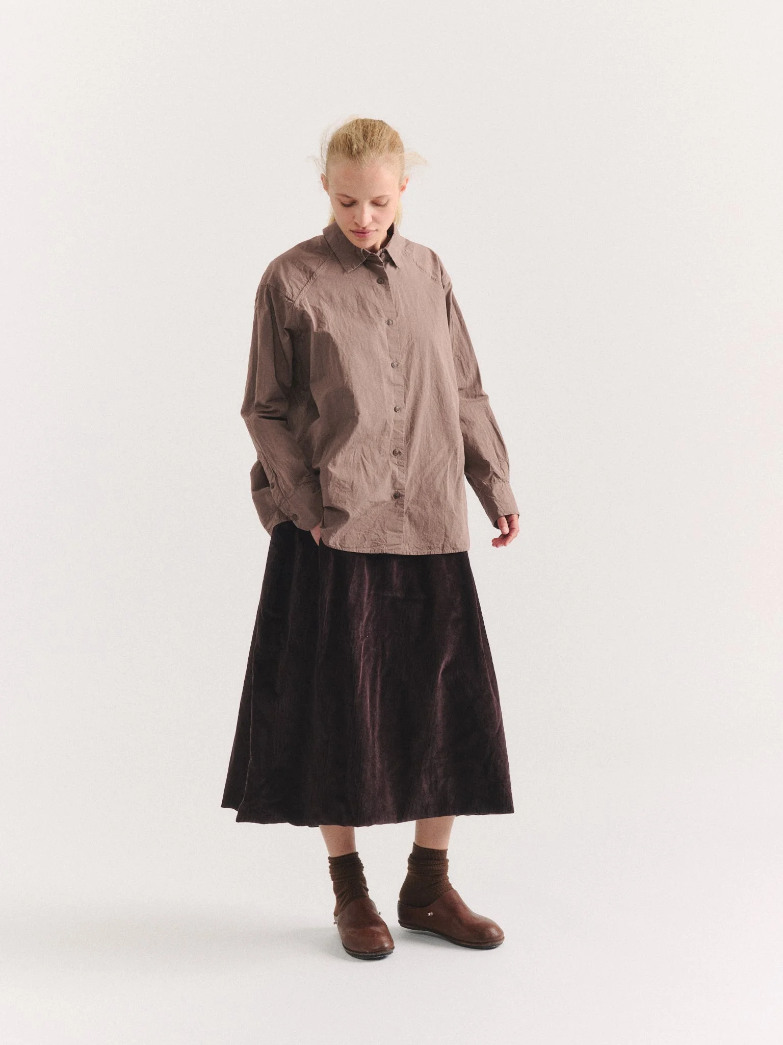 MOON SKIRT - H CORD - BROWN - 1