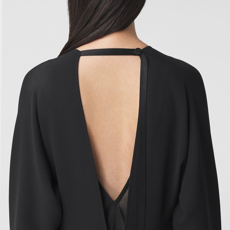 Pleated Silk Cady Dress with Detachable Slip 5