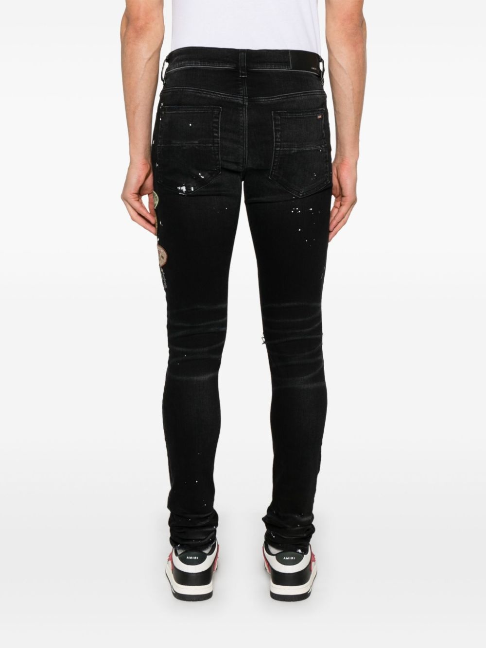 patch-detailing skinny jeans - 4