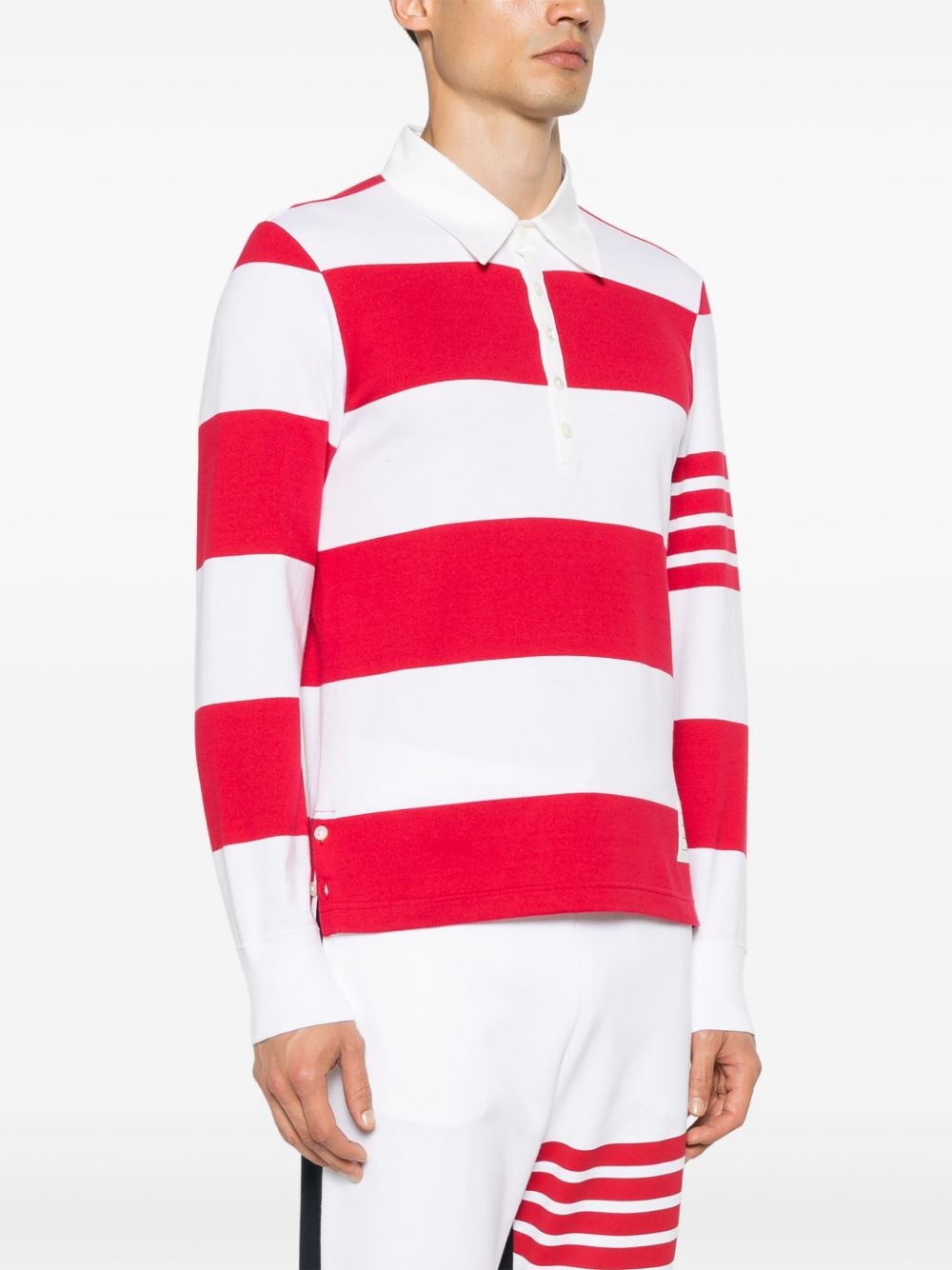 striped knitted polo shirt - 3