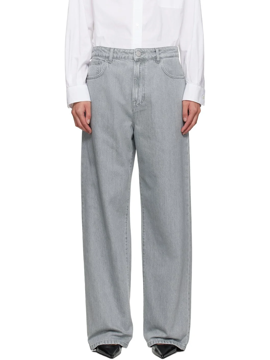 Gray Signature Baggy Fit Jeans - 1