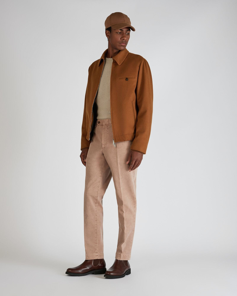 Tapered fit cotton trousers 5