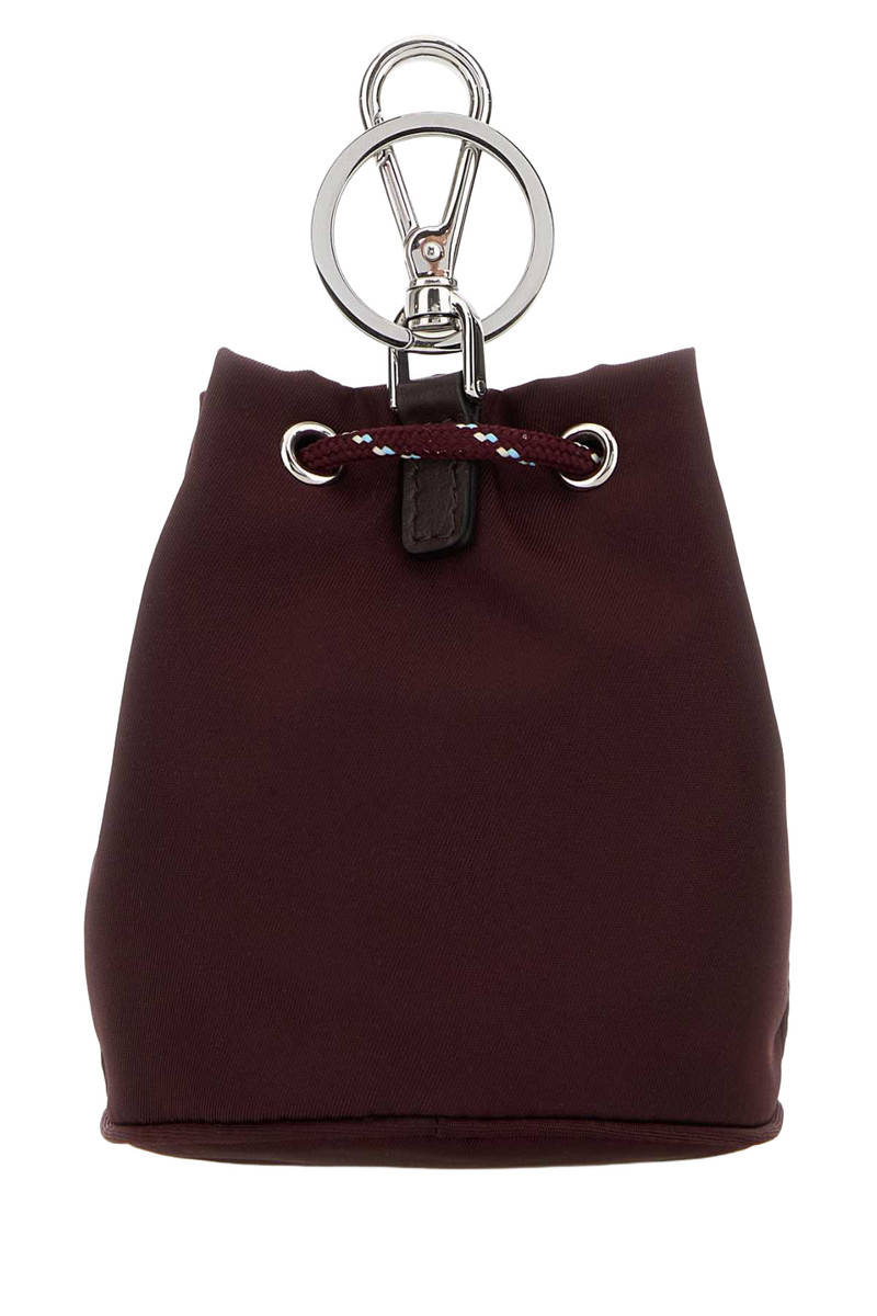 Prada Burgundy Fabric Key Ring Bordeaux Portachiavi outlook