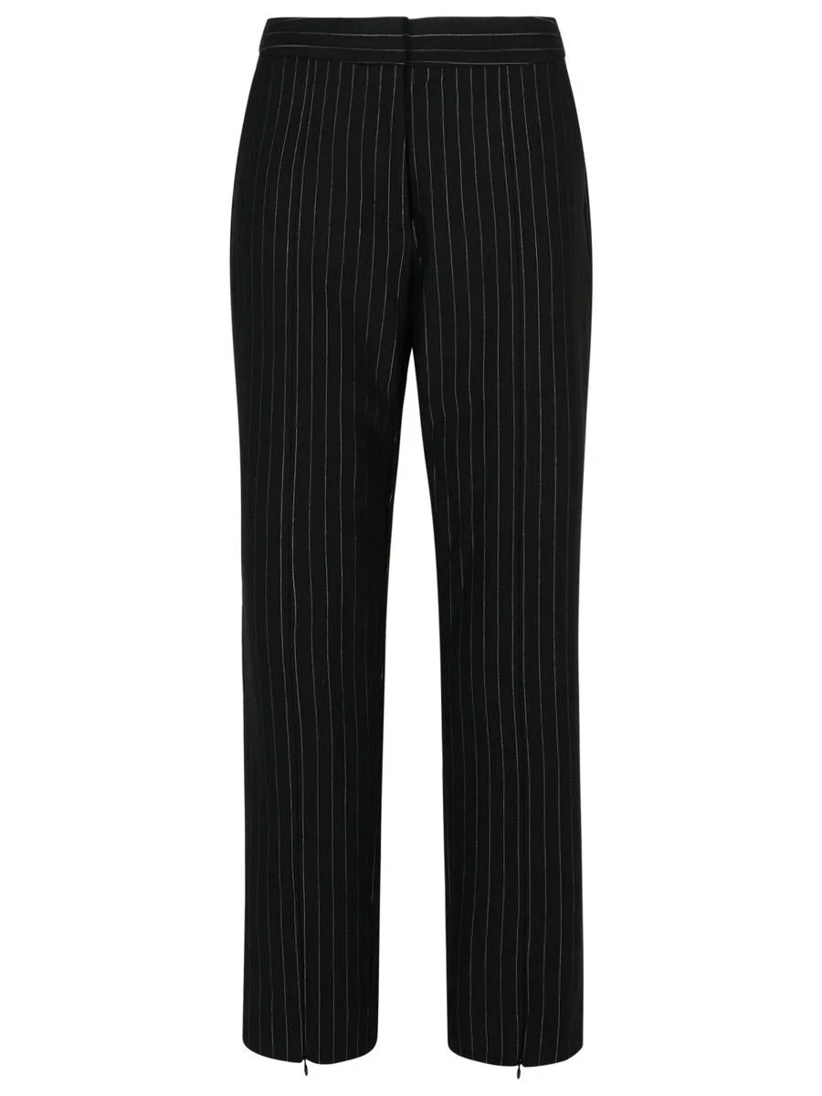 Ganni Black Viscose Blend Trousers - 1