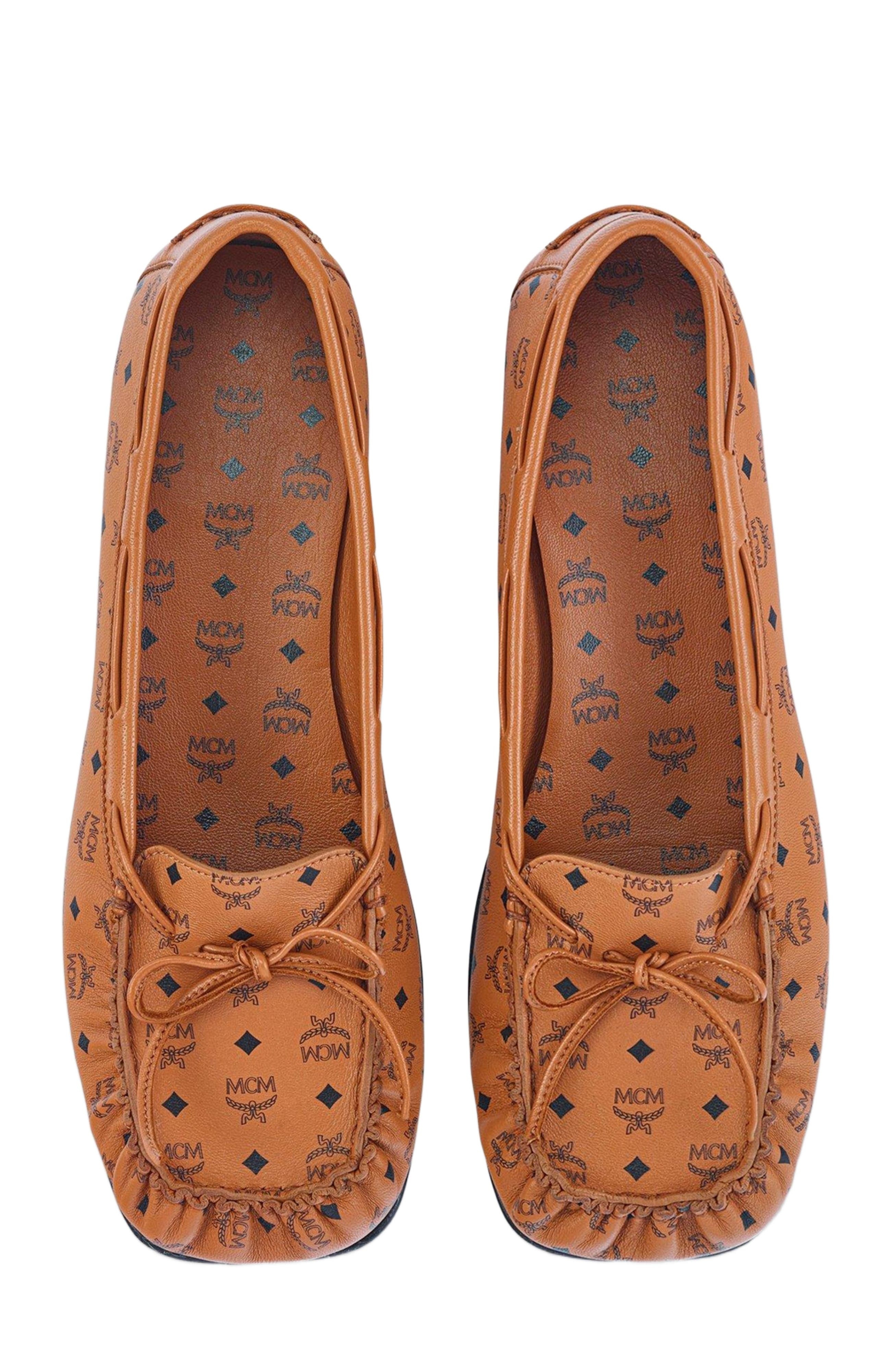 MCM Monogram Moccasin in Lamb Leather in Cognac at Nordstrom - 5