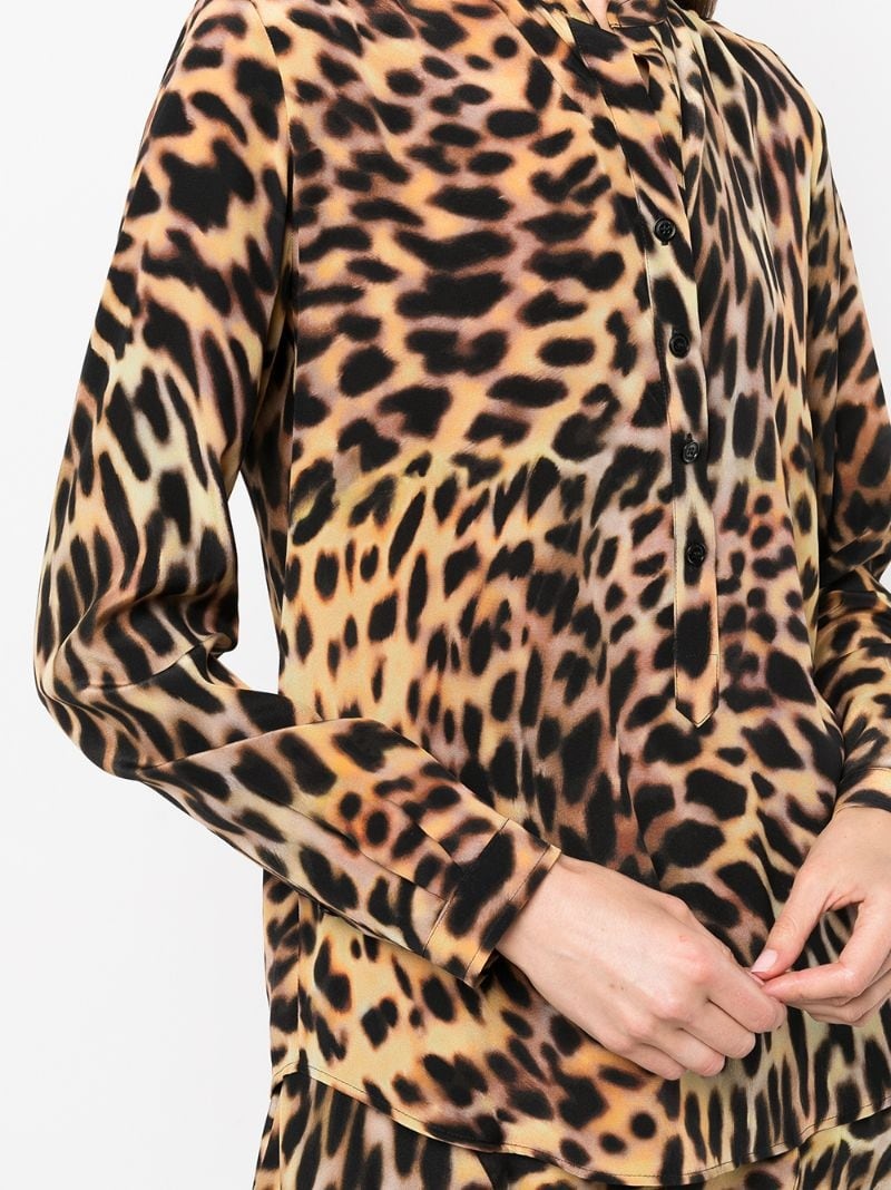 cheetah print silk shirt - 5