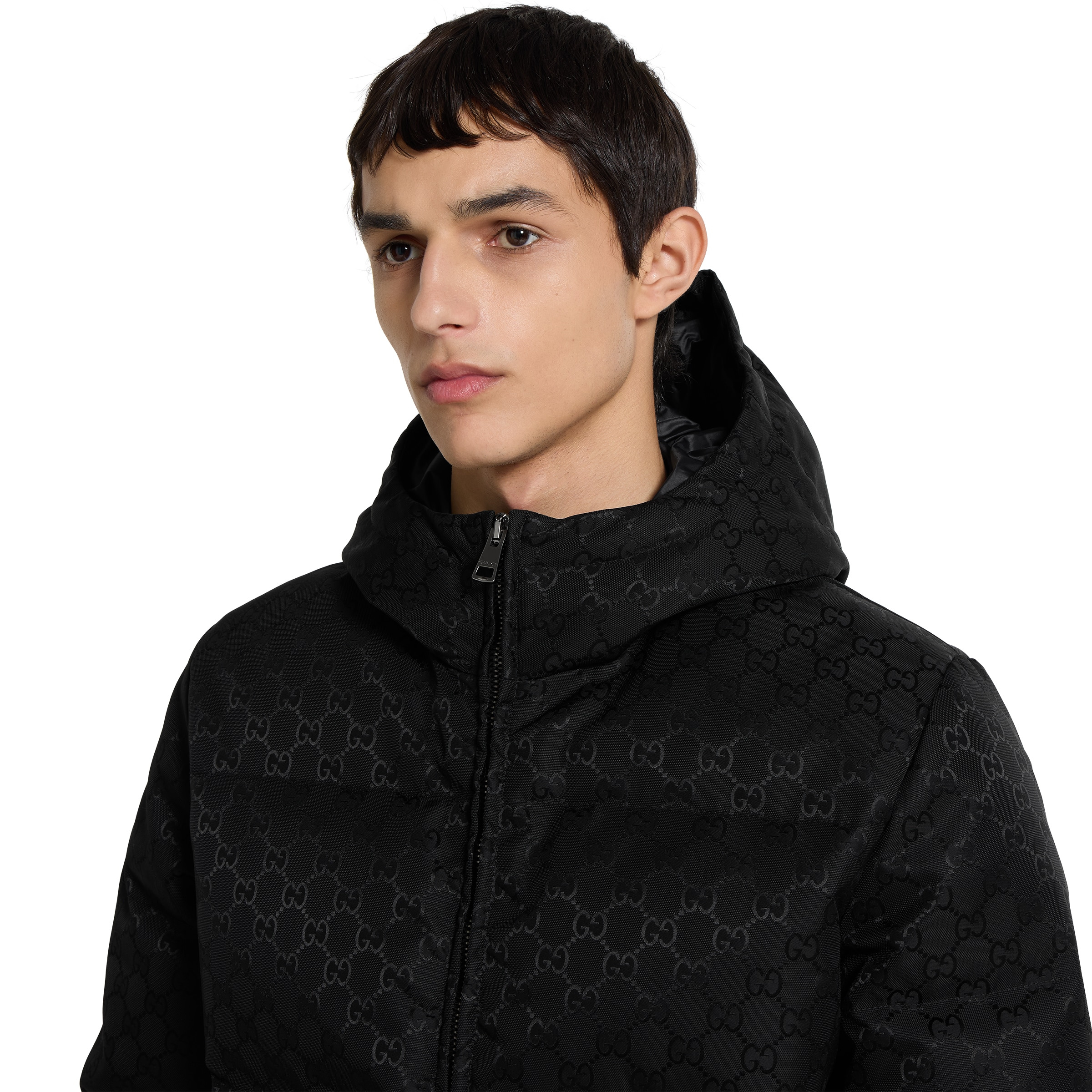 GG nylon canvas down jacket - 5
