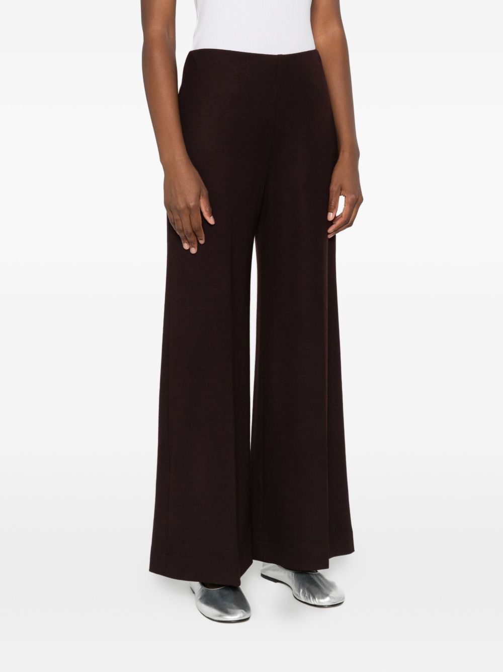 wide-leg wool trousers - 3