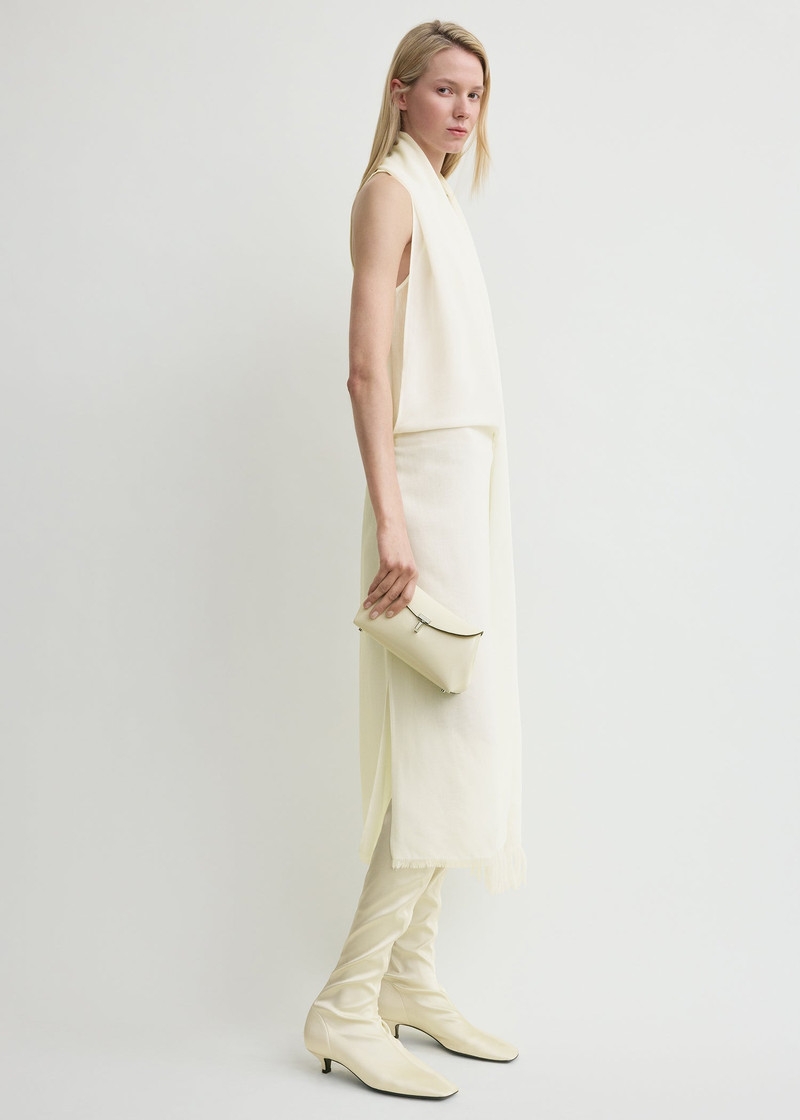 TOTEME Mini T-lock naplack clutch milk outlook