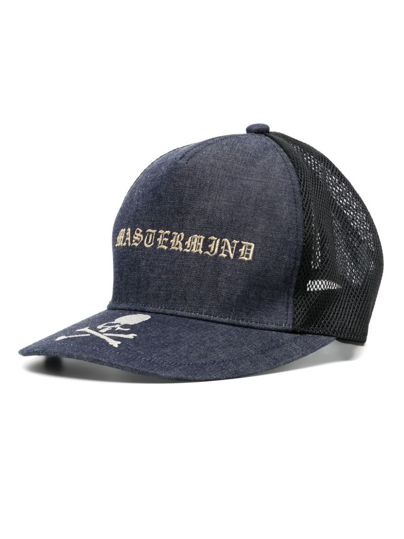 logo-embroidered denim cap 1