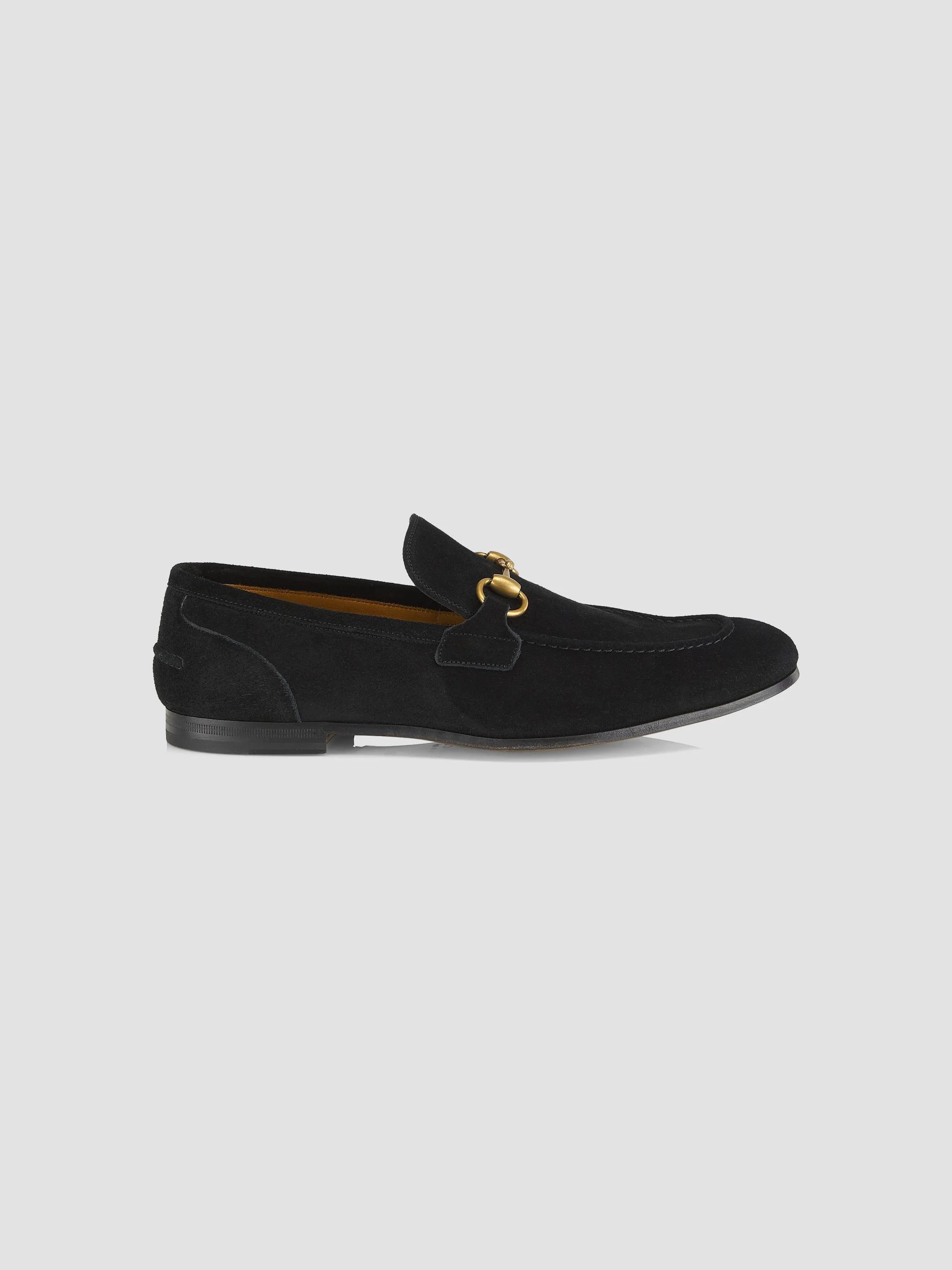 Men's Suede Horsebit Loafers - Black - 1
