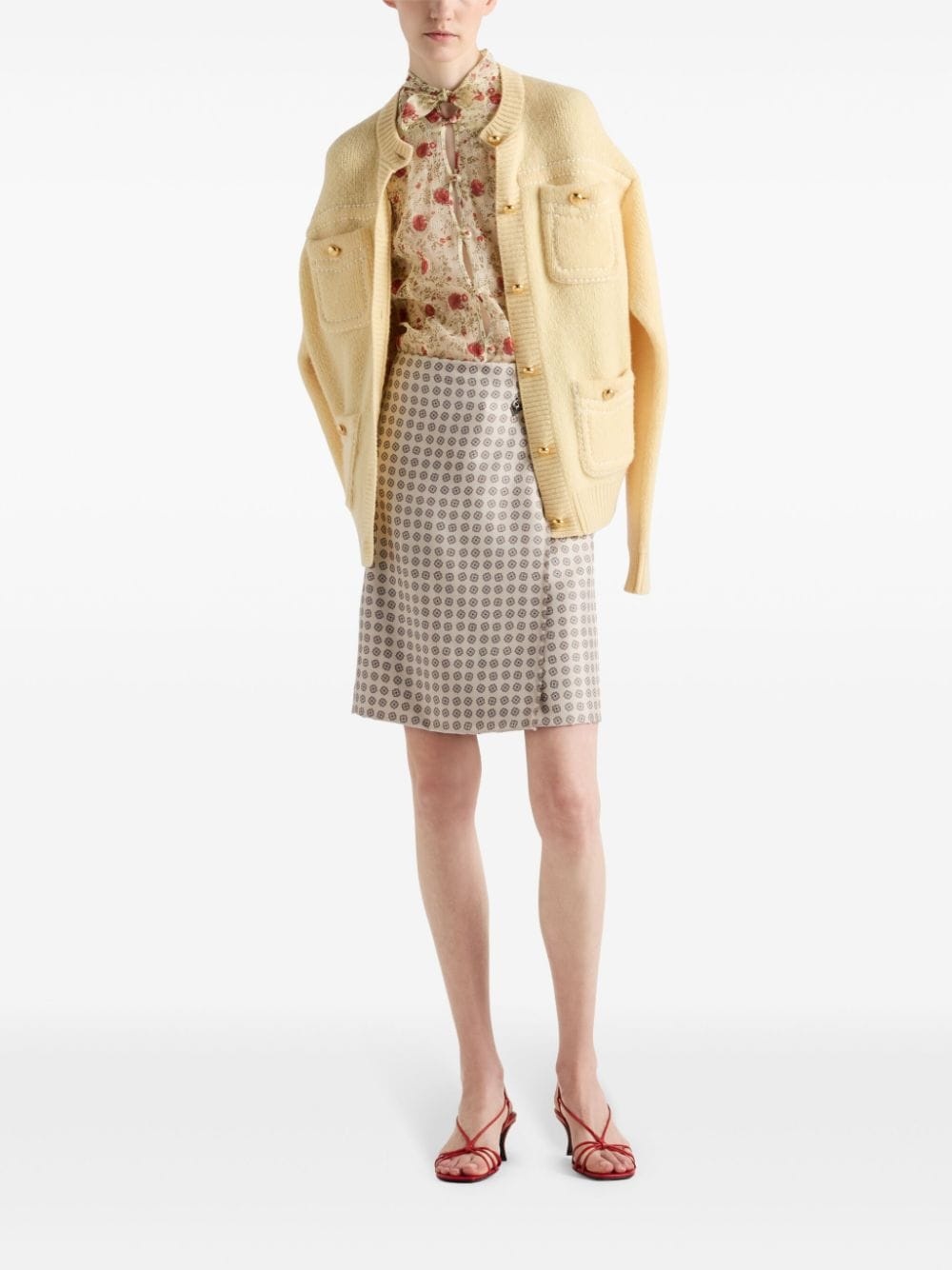 Prada printed twill skirt | farfetch | REVERSIBLE