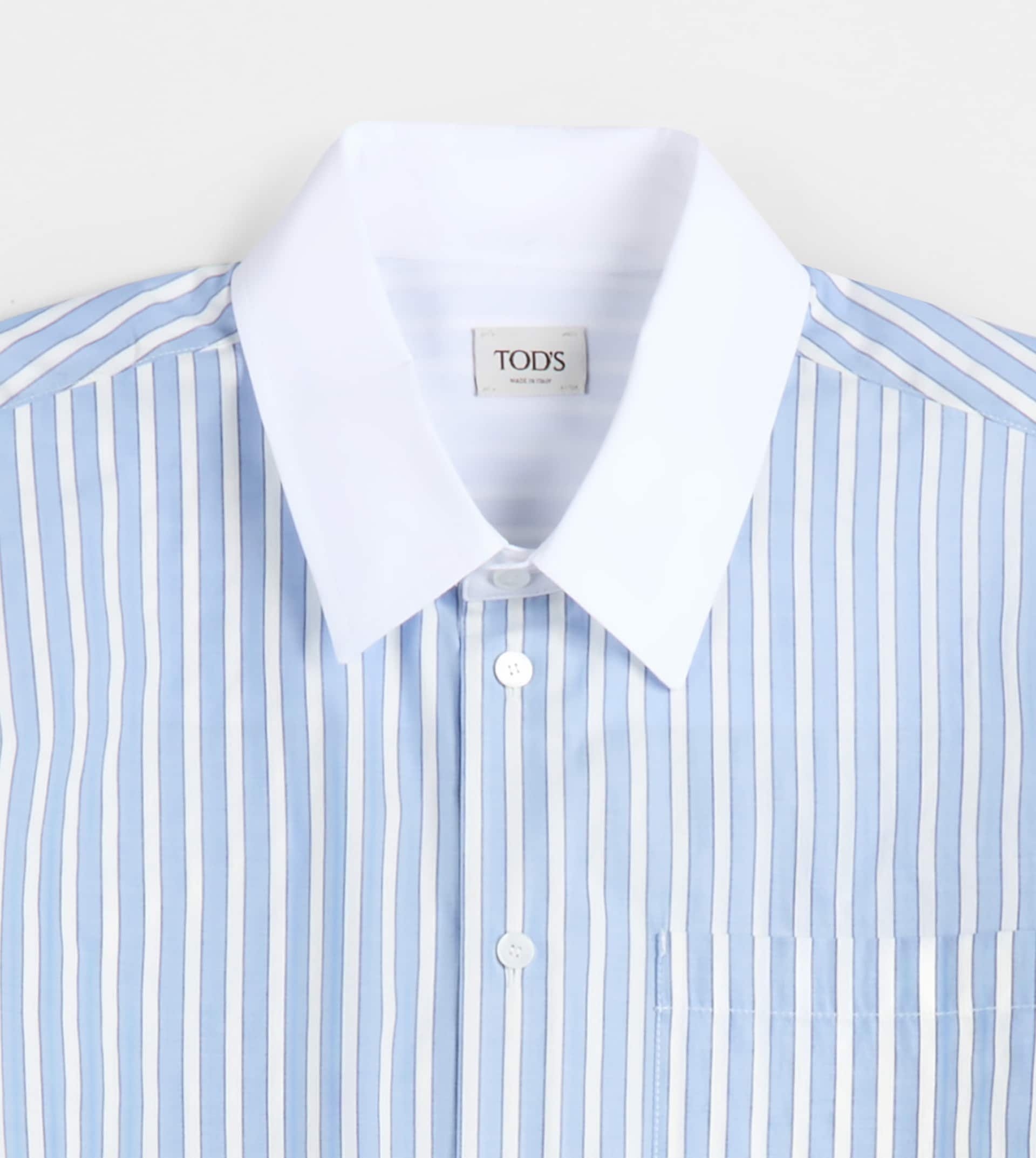 SHIRT IN POPLIN - LIGHT BLUE, WHITE - 7