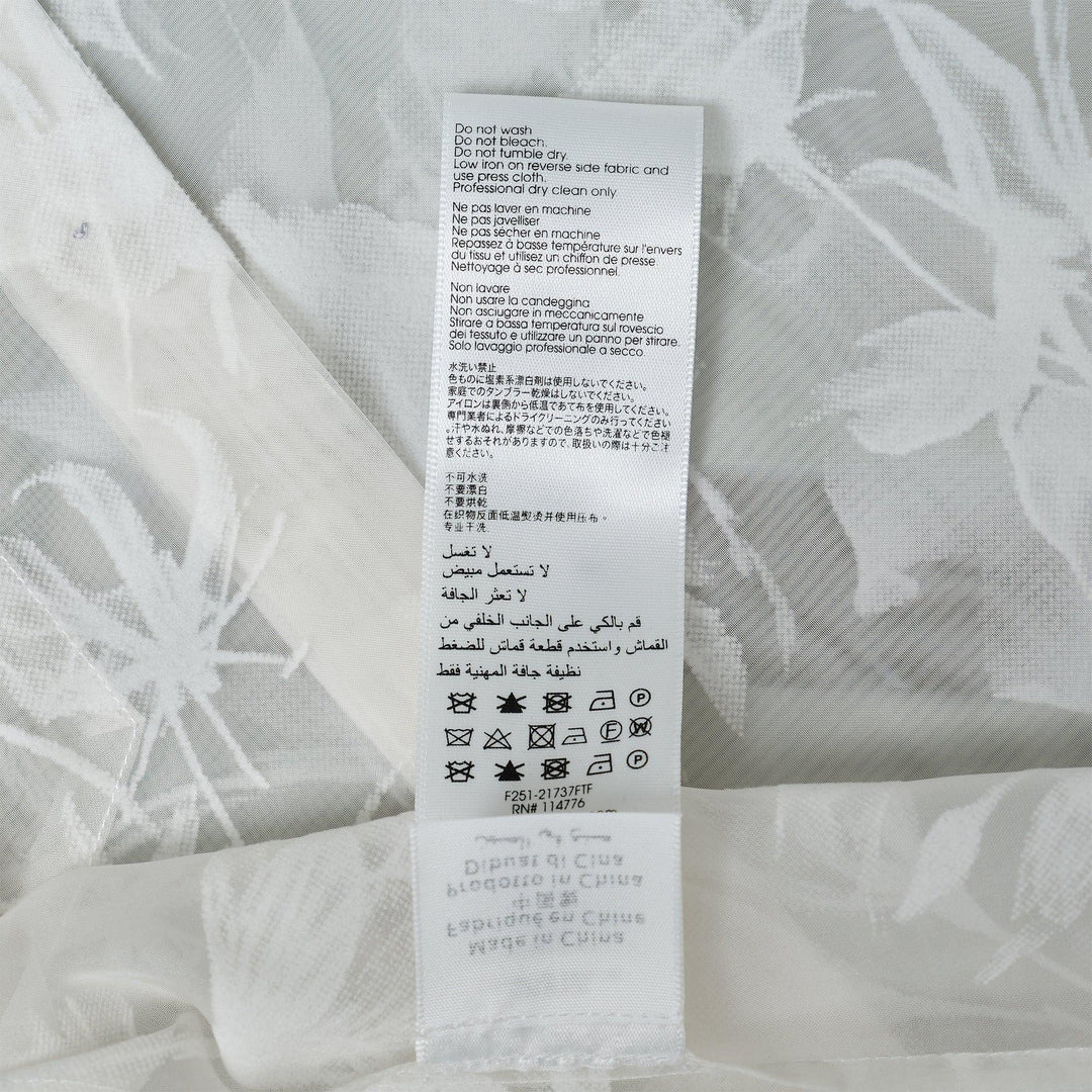 Flocked Organza Short Sleeve Shirt - 3
