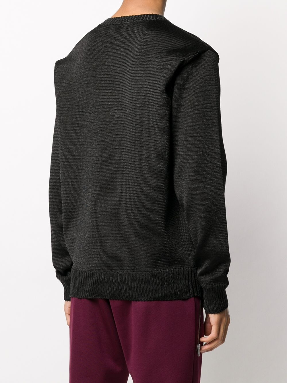 textured crew neck jumper - 4