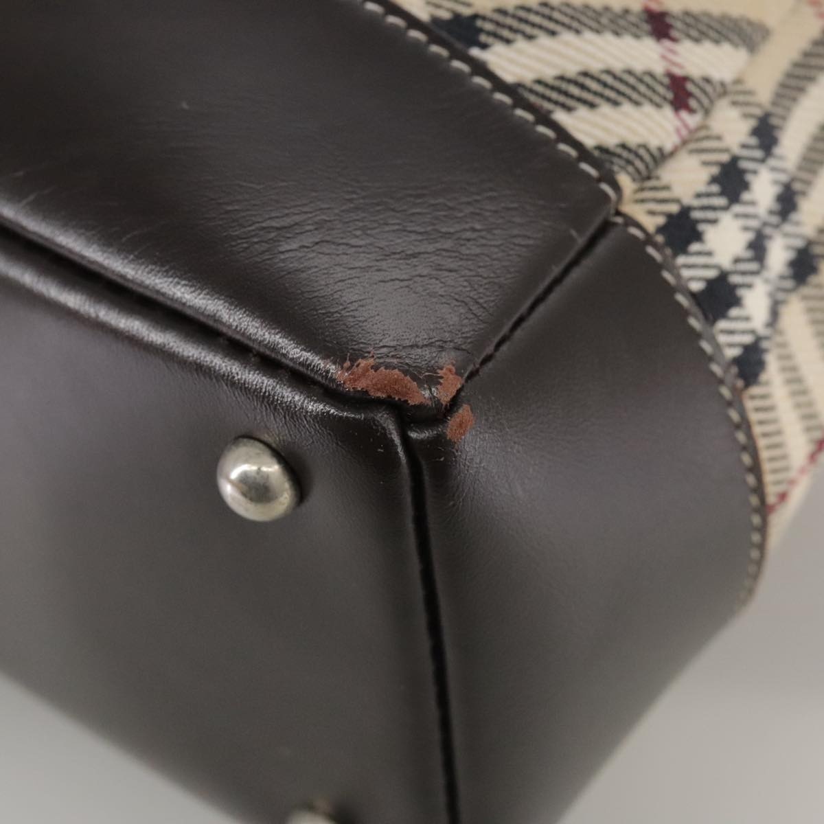 Burberry Nova Check Blue Label Hand Bag Canvas Beige - 9