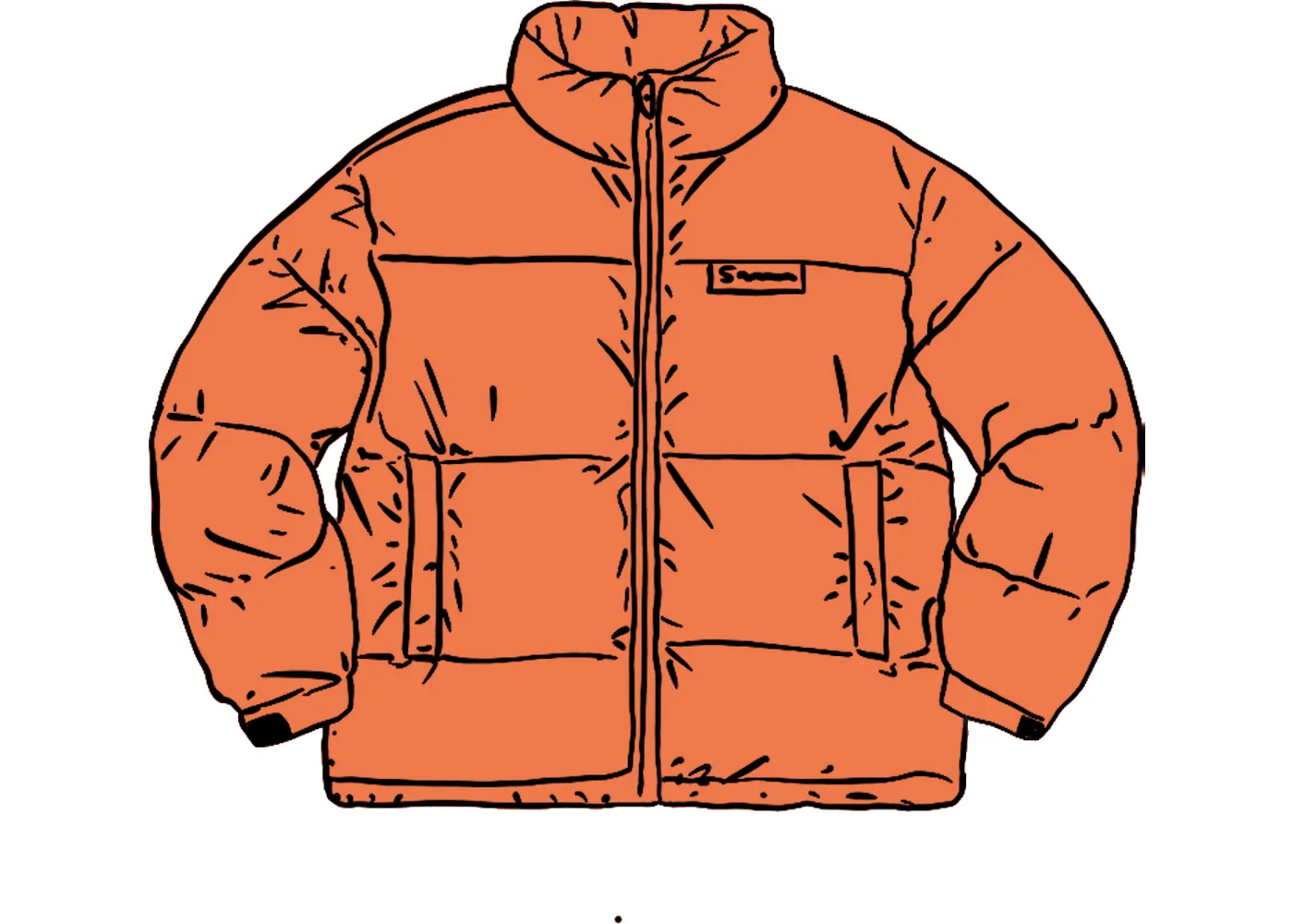 Supreme Reflective Speckled Down Jacket Orange - 1