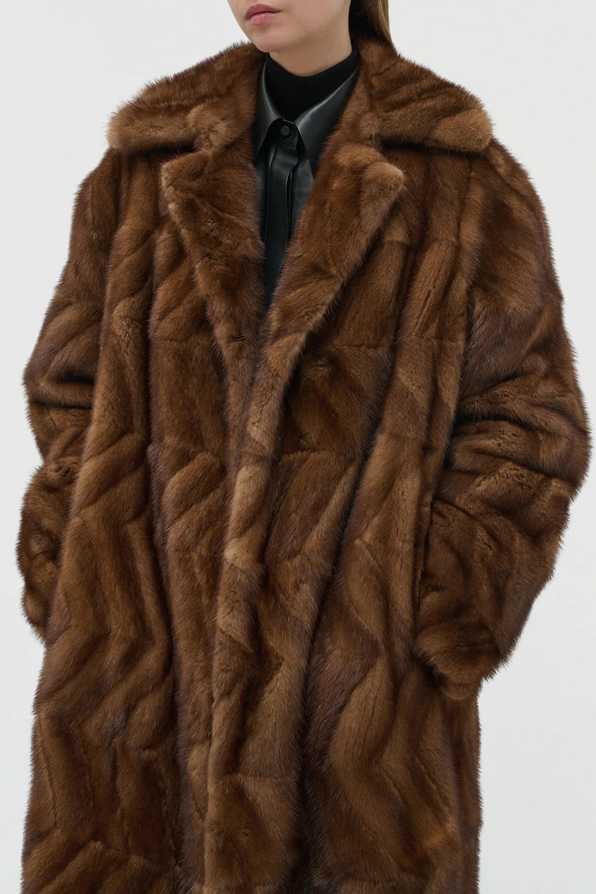 Andal Coat in Mahogany Recycled Mink Fur - 6