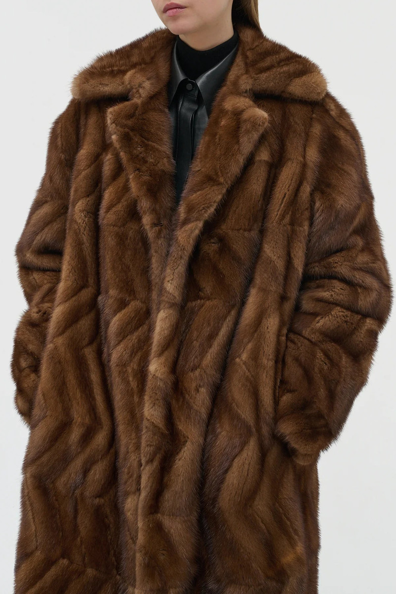 Andal Coat in Mahogany Recycled Mink Fur 6