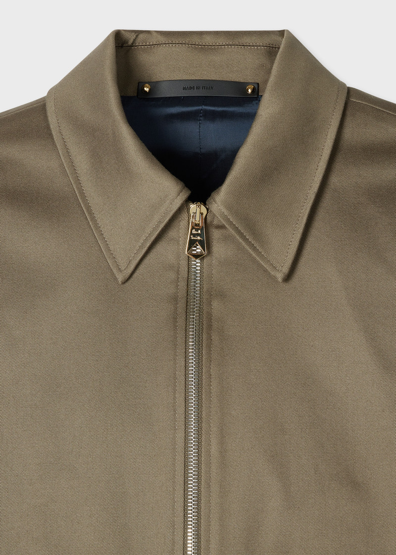 Taupe Stretch-Cotton Zip Jacket 3