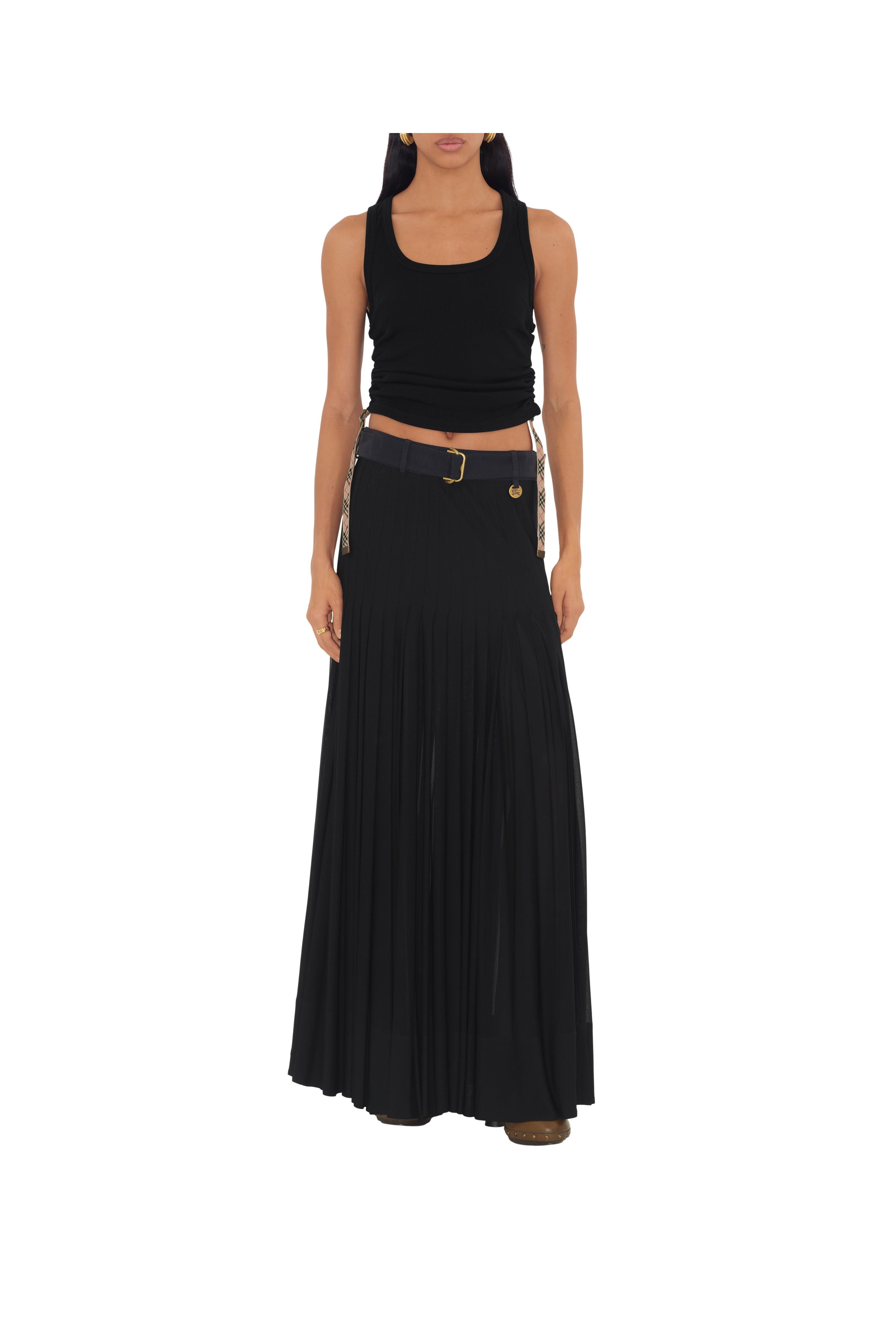 burberry Pleated Crepe Jersey Maxi Skirt in Black at Nordstrom - 2