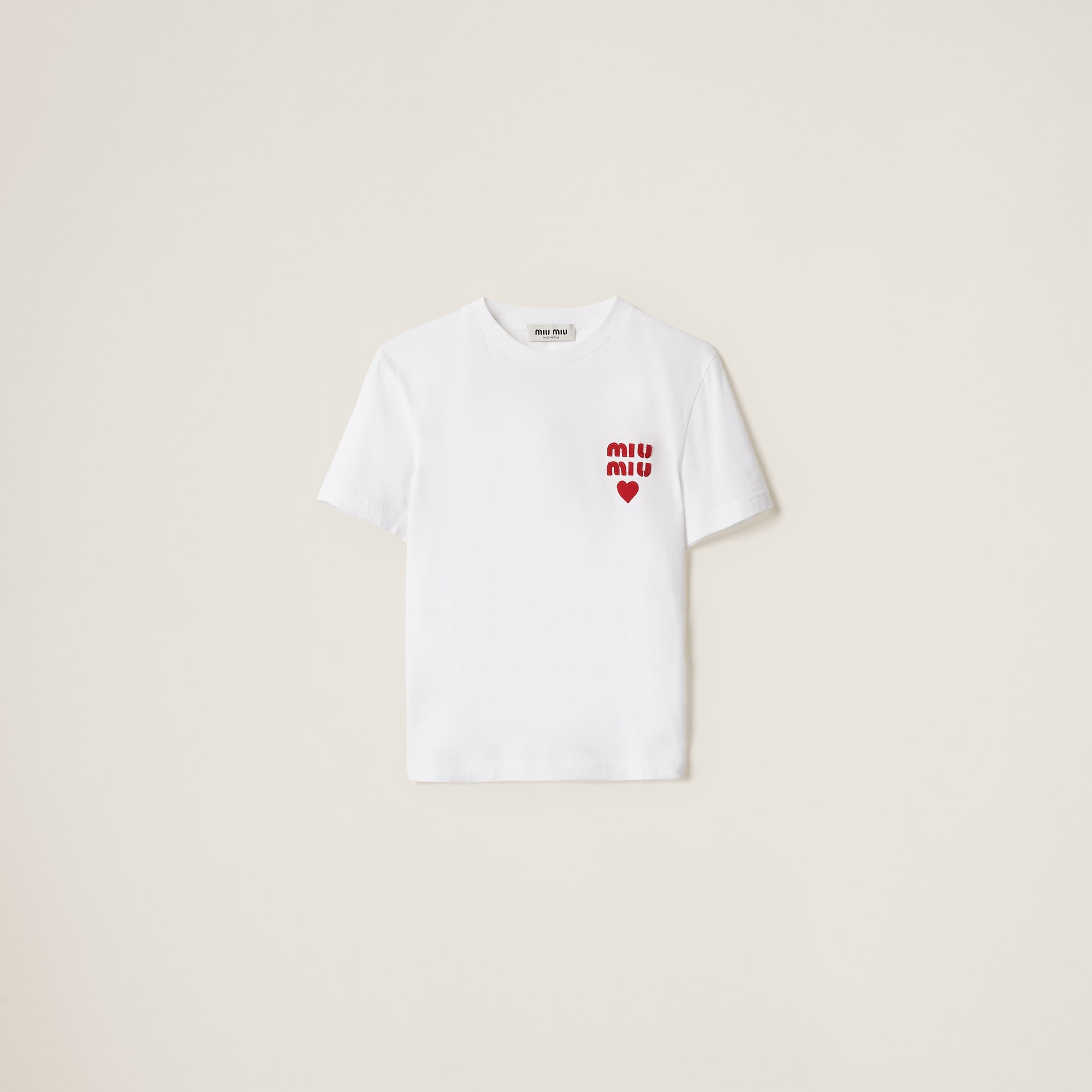 関税込【MIU MIU】COTTON REVERSIBLE T-SHIRT Miu Miu Cotton jersey T-shirt | REVERSIBLE