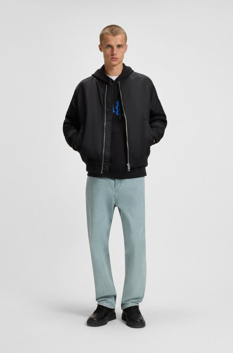 HUGO COTTON-TERRY HOODIE WITH PUFF-PRINT LOGO outlook