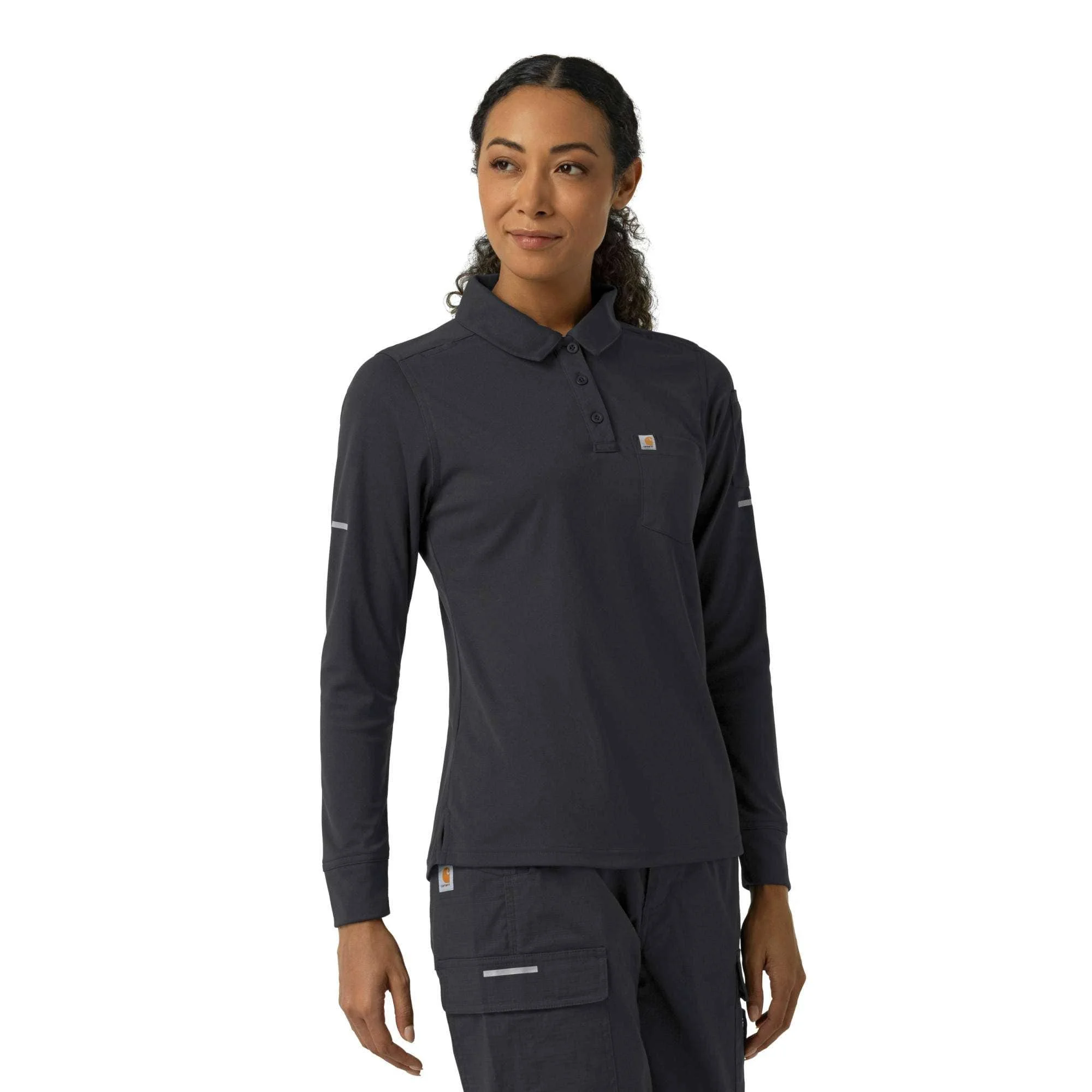 Women's Rugged Flex® RSCU Heavyweight Long Sleeve Polo Scrub Top - 1