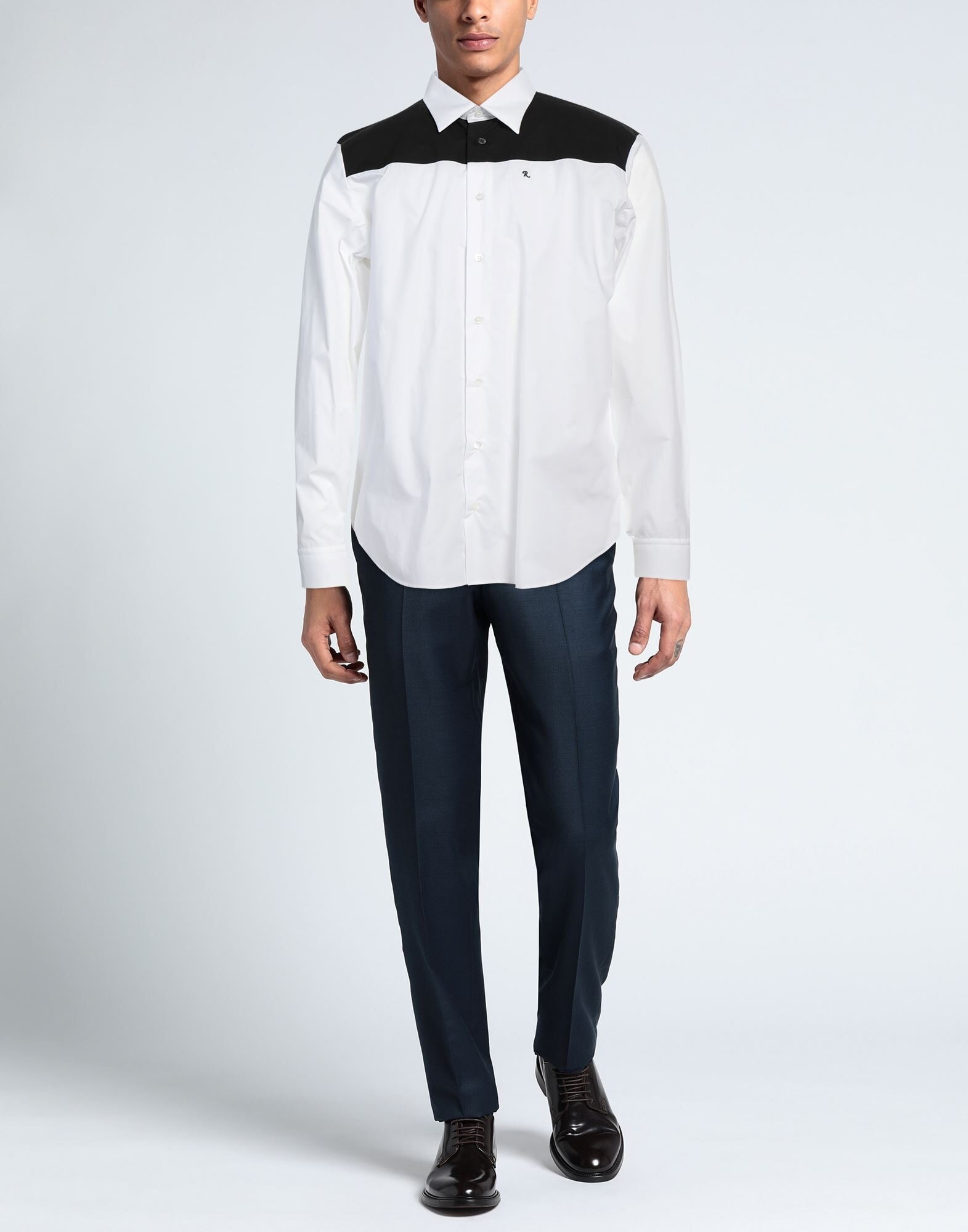 White Men's Patterned Shirt - 2