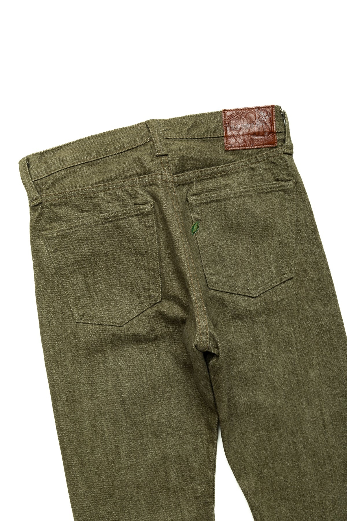 OL-14oz-019 14oz Olive Selvedge Denim Relax Tapered - 6