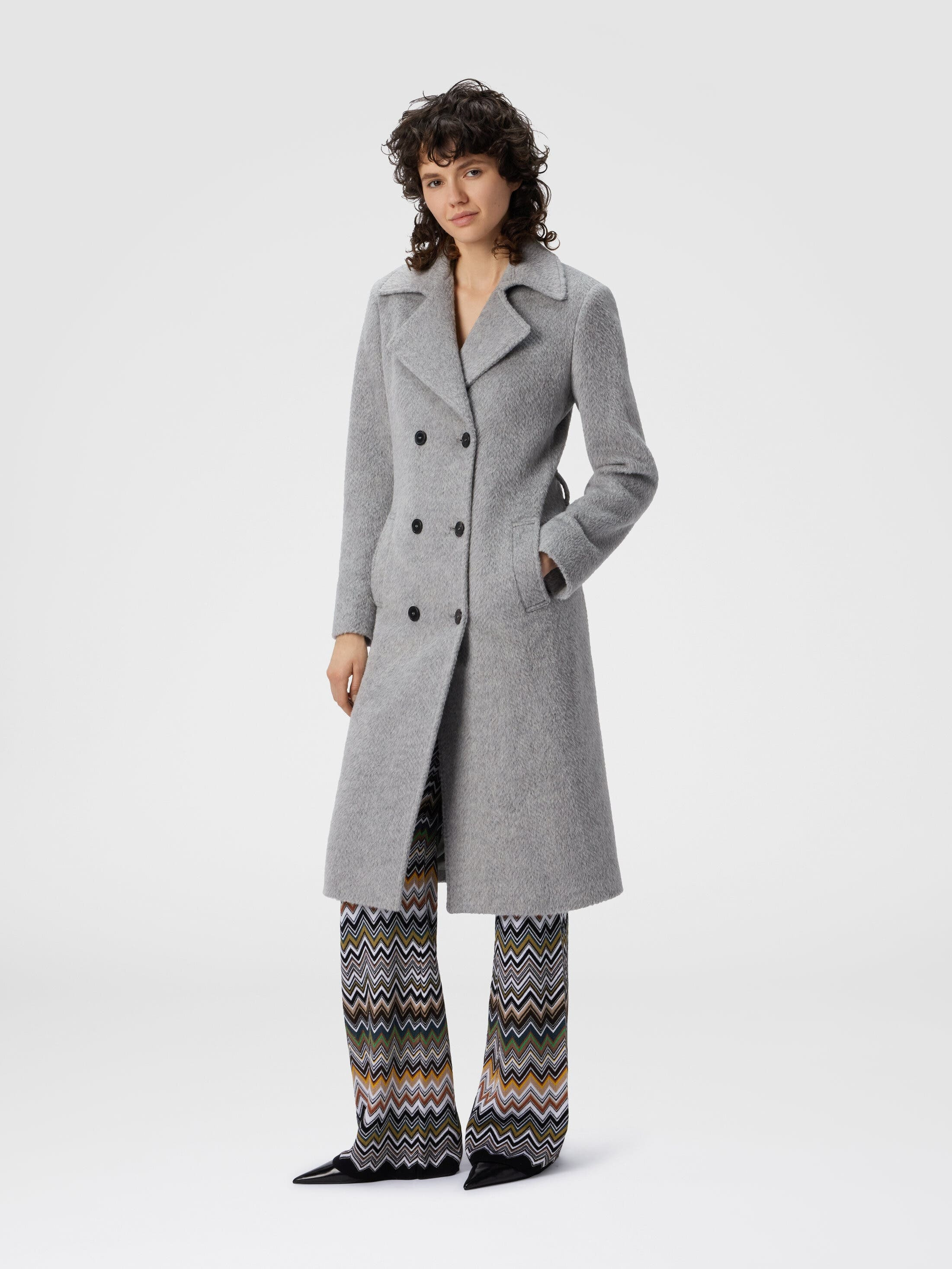 Missoni Double-breasted Trench Coat With Tone-on-tone Chevron Pattern in Grey at Nordstrom - 2