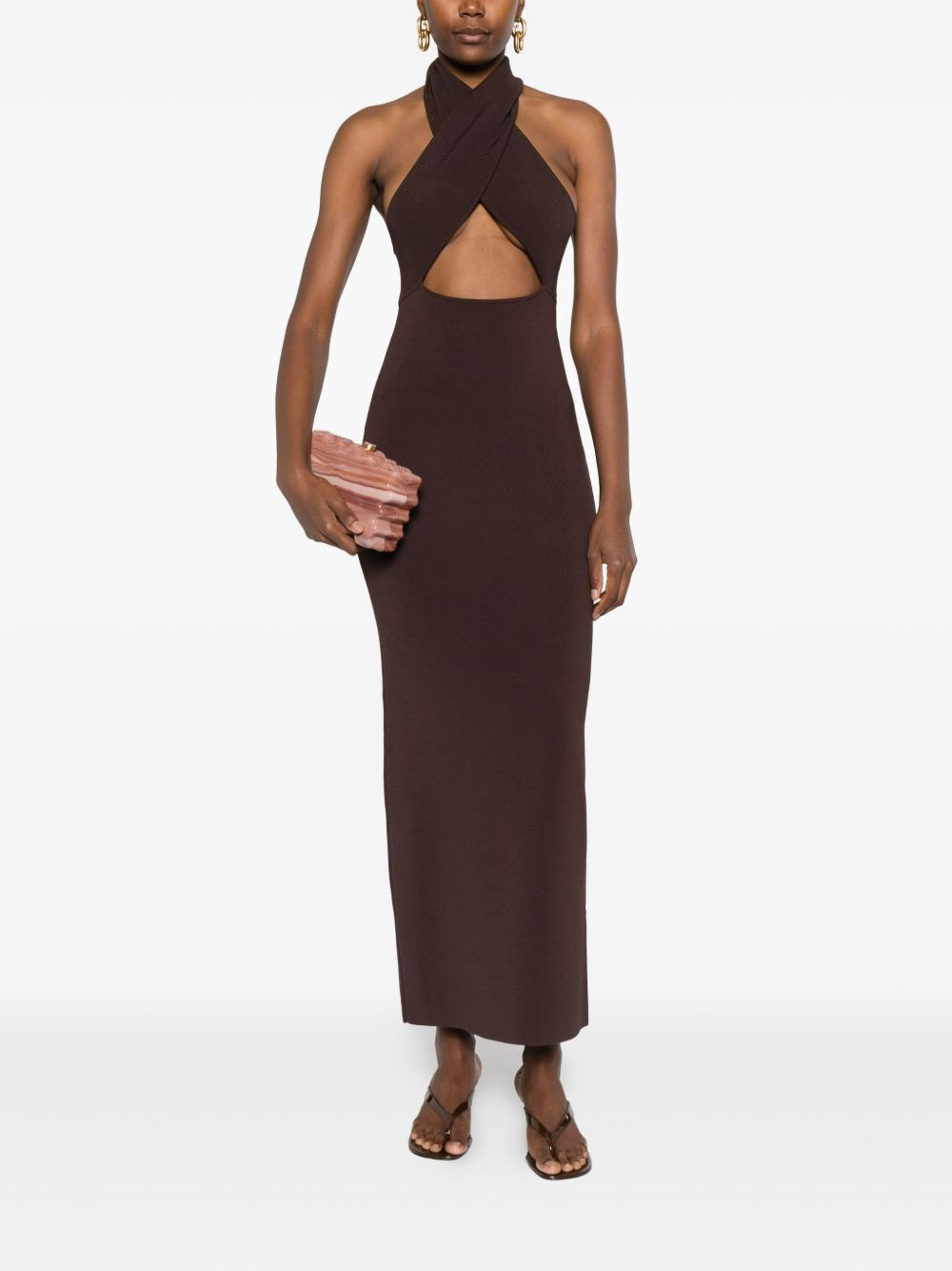 Slope halter-neck maxi dress - 2
