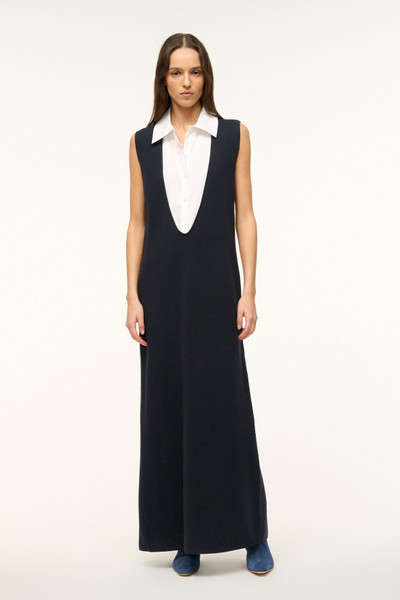 STAUD STAUD LESLIE DRESS NAVY WHITE outlook