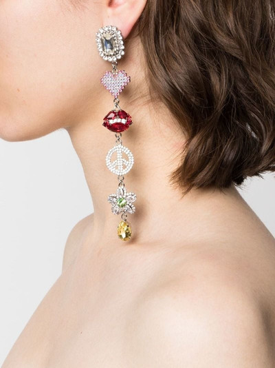 Alessandra Rich crystal charm drop earrings outlook