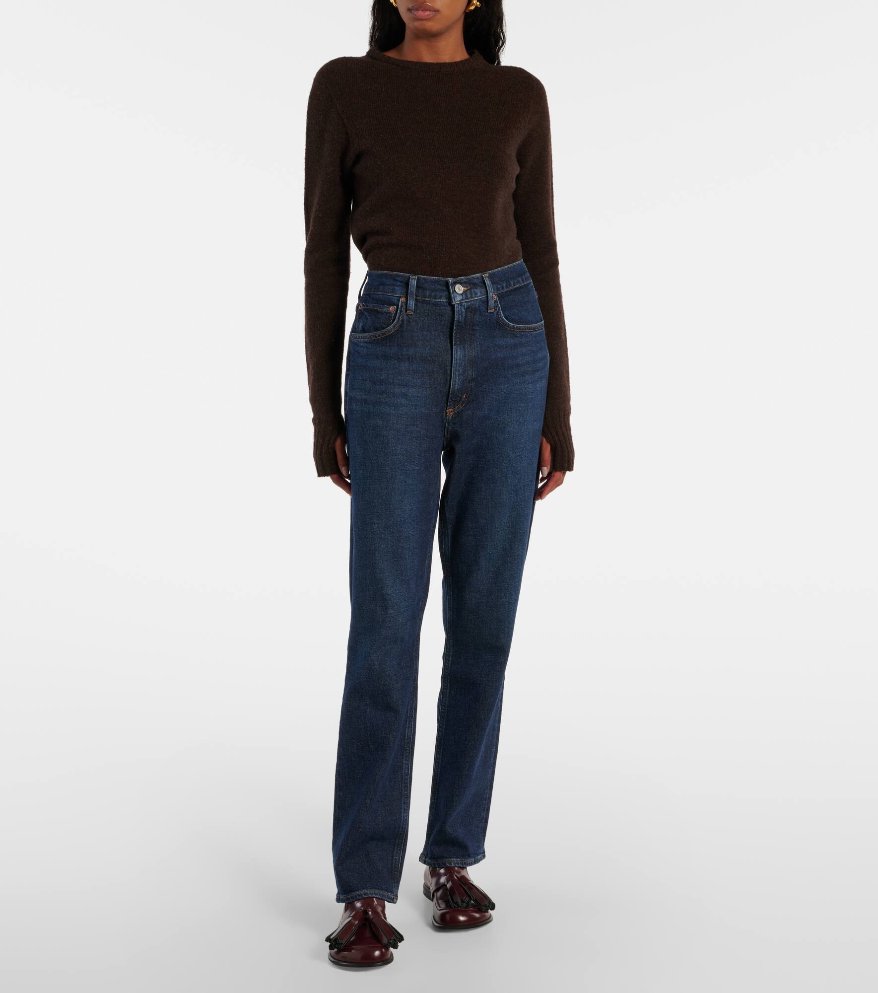 Stovepipe high-rise straight jeans - 7