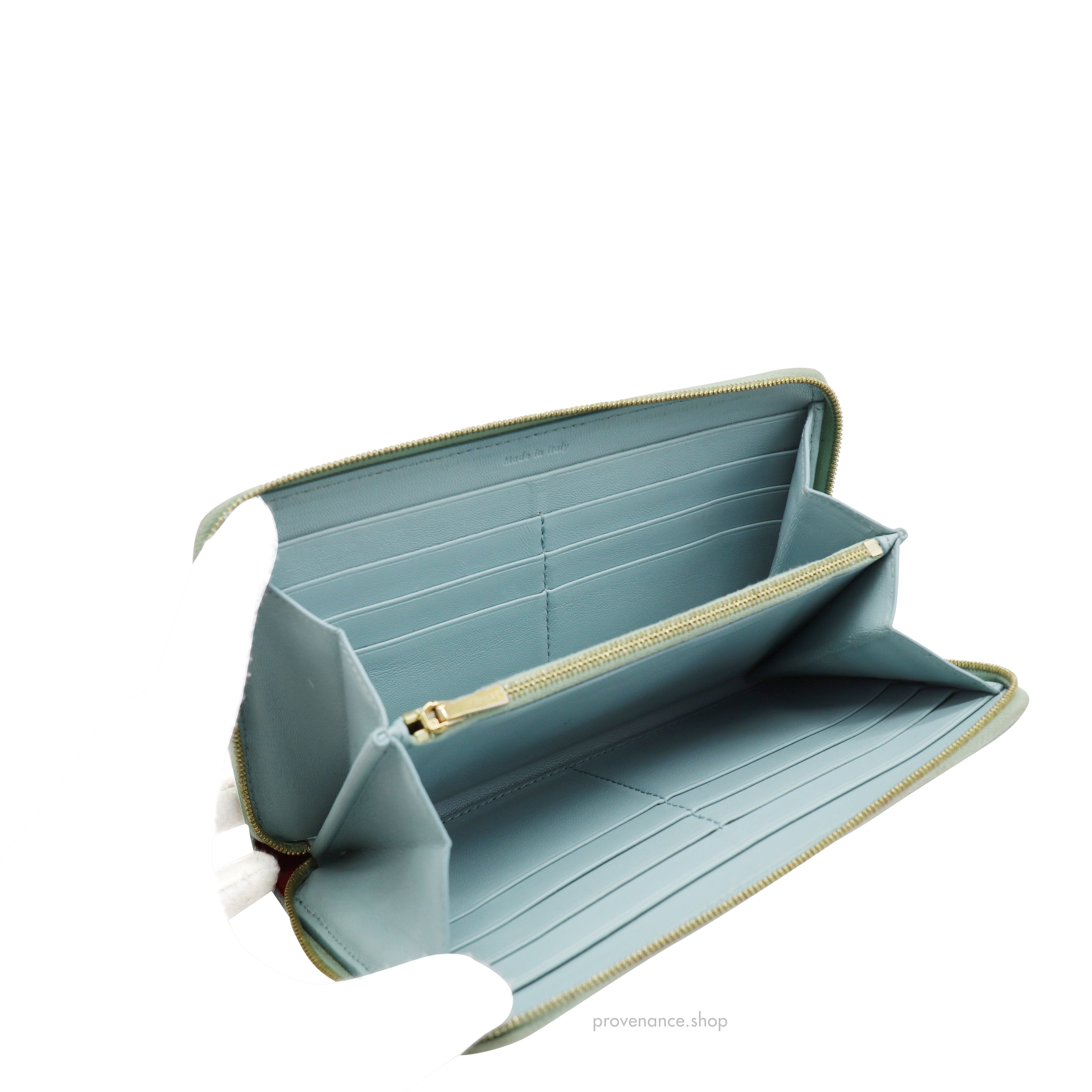 Celine Multifunction Zip Wallet - Sky Blue/Red - 6
