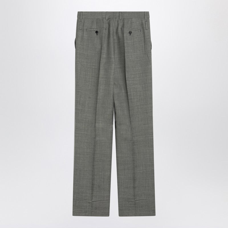 Prada Wide Grey Trousers In Wool Women - 2