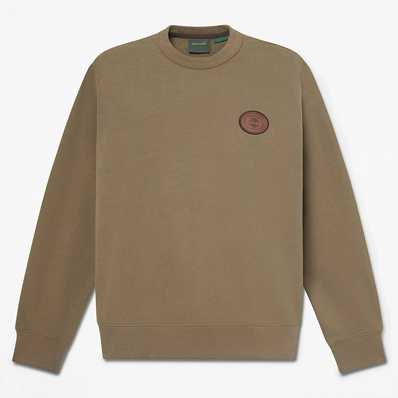 Men's Leather Patch Crew Sweatshirt - 1