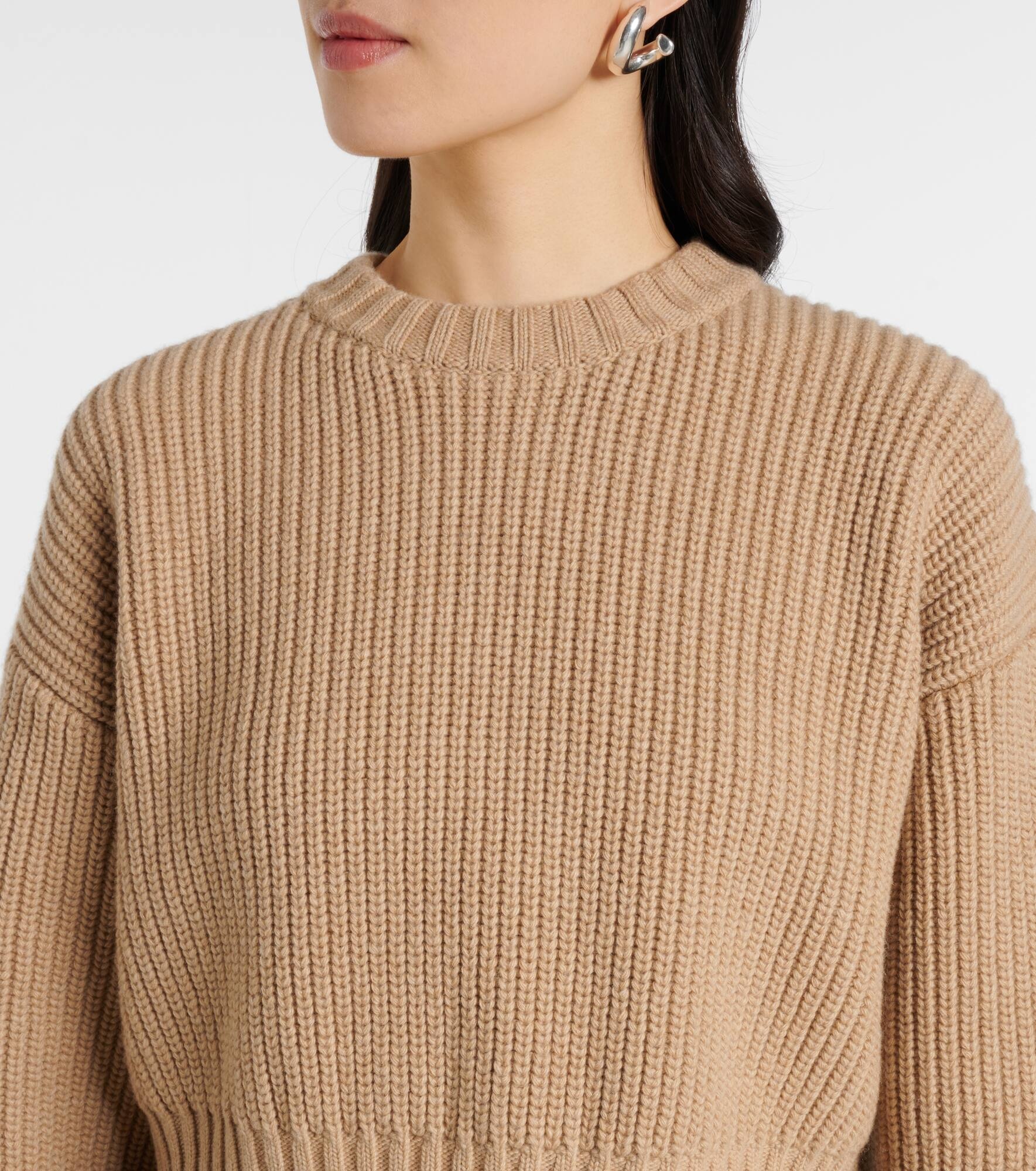 Cropped wool and cashmere sweater - 4