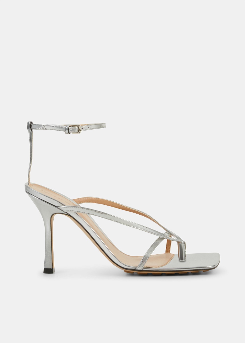 Silver Stretch Strap Sandal - 1