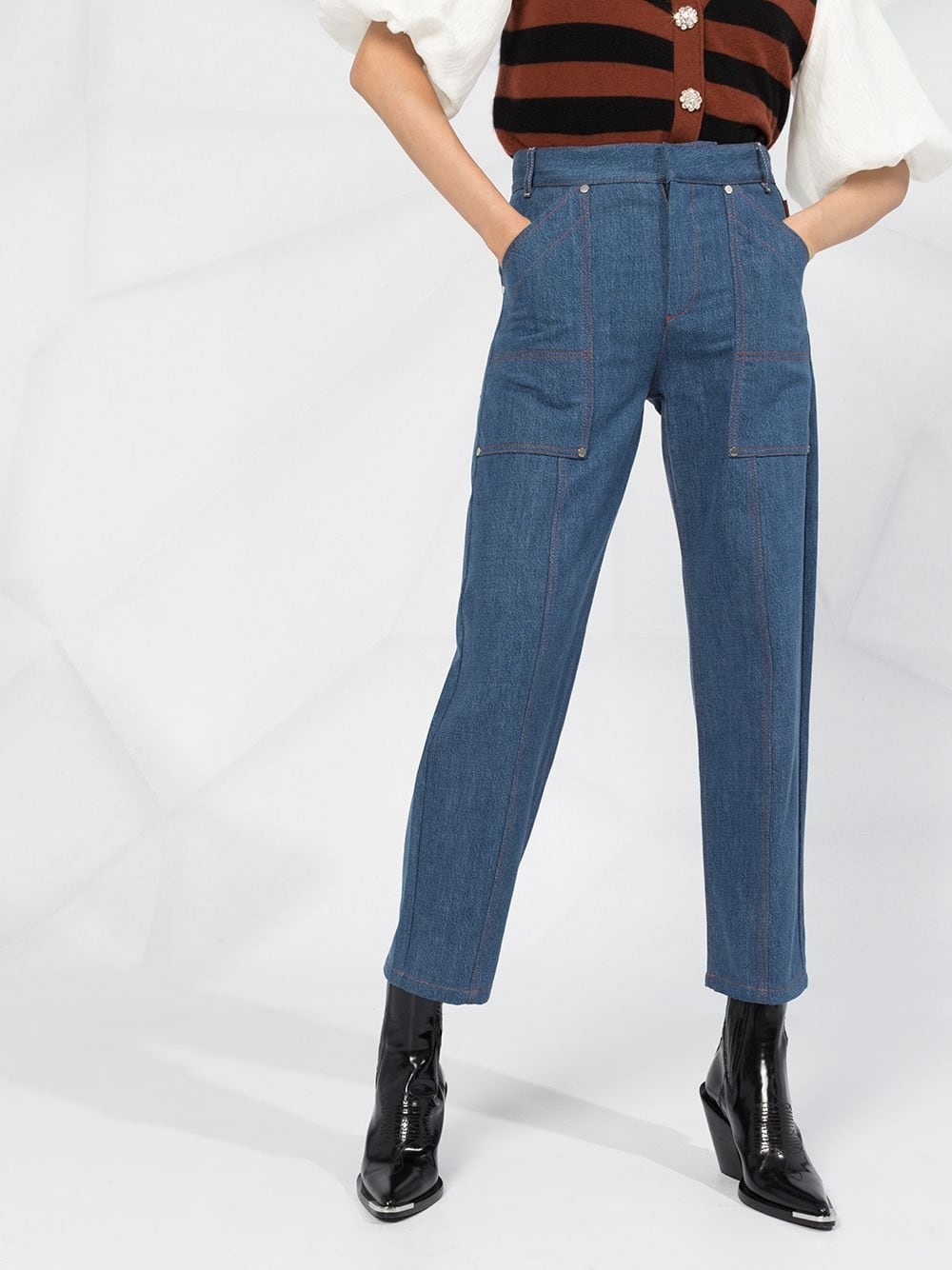 cropped straight-leg jeans - 3