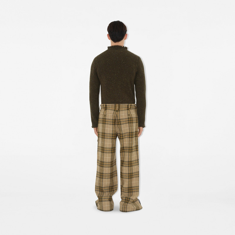 Check Wool Zip Trousers 4